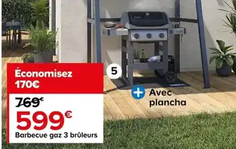 Castorama Barbecue gaz 3 brûleurs offre