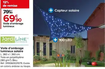 Castorama Voile d'ombrage lumineux solaire offre