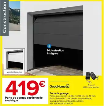 Castorama Porte de garage offre
