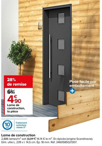 Castorama Lame de construction offre