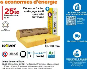 Castorama Laine de verre Kraft offre
