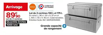 Castorama Lot de 2 cantines 130 L et 175 L offre