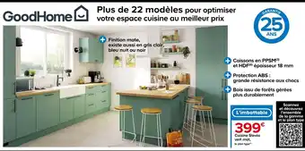 Cuisine Stevia vert mat, le plan type