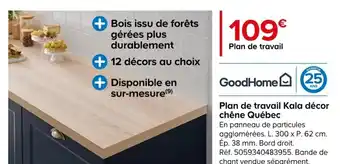 Castorama Plan de travail Kala décor chêne Québec offre