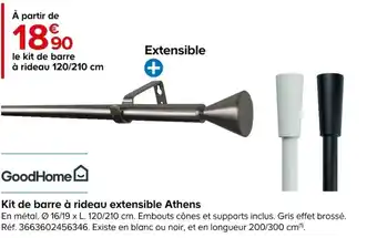 Castorama Kit de barre à rideau extensible Athens offre
