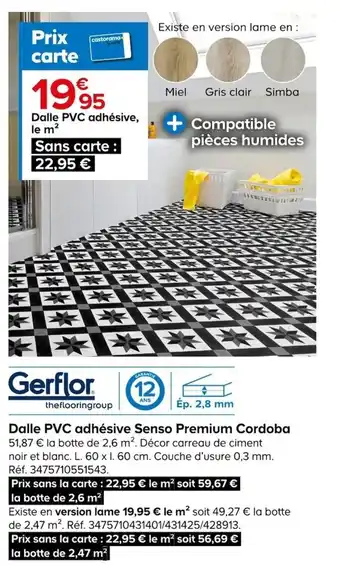 Dalle PVC adhésive Senso Premium Cordoba