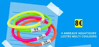 4 ANNEAUX AQUATIQUES LESTÉS MULTI COULEURS
