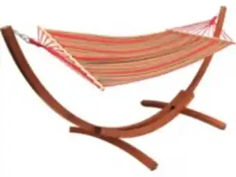 E.Leclerc Brico Hamac bois avec toile en coton dallas - 3 m - rouge mélangé offre