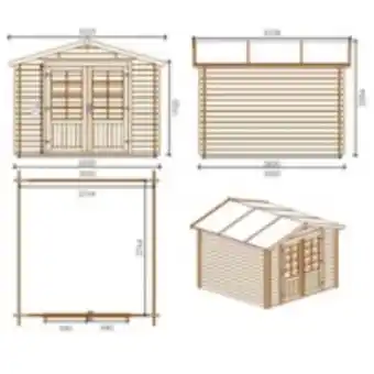 Abri de jardin en bois traité en marron | 9m2 | ep. 28mm | 3 x 3m | altanka | dom427