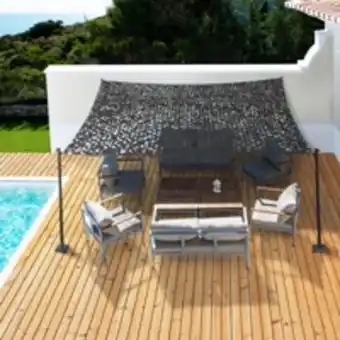 E.Leclerc Brico Idmarket voile d'ombrage rectangulaire design ombrière camouflage 3x4 m gris offre