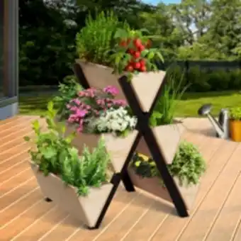 E.Leclerc Brico Idmarket carré potager vertical pady 5 bacs jardinière bois et noir offre