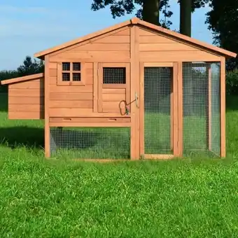 Bb loisir - poulailler de luxe en bois pour jardin exterieur 2-5 poules cage canard 2 perchoir nichoir 190 x 67 x 117 cm