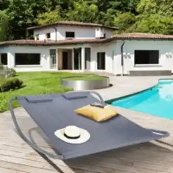 Idmarket lit bain de soleil 180 cm avec toile grise