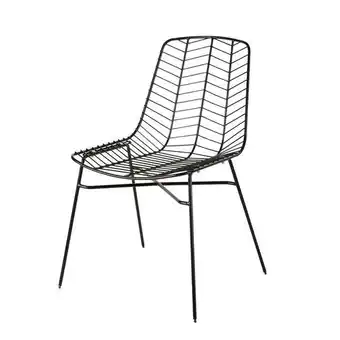 Chaise de jardin en métal ajouré noir mat