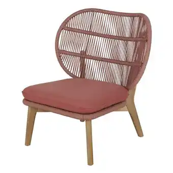 Fauteuil de jardin en corde tressée terracotta et bois d'acacia massif