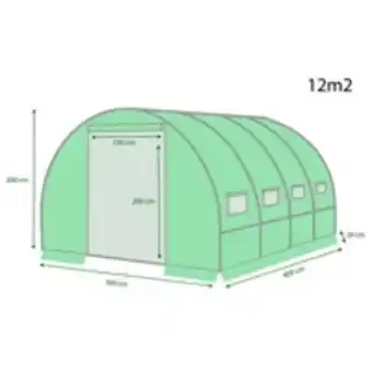 Serre de jardin tunnel vert 12 m²