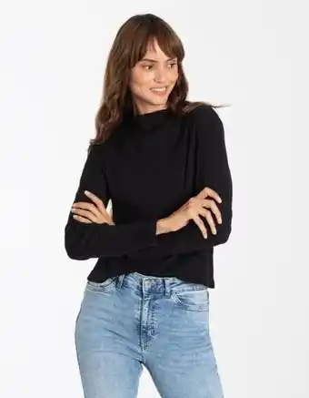 Takko Femmes t-shirt à manches longues - col droit offre