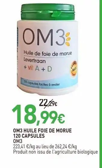 naturéO Om3 huile foie de morue 120 capsules om3 offre