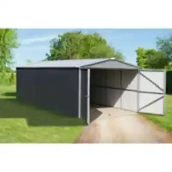 E.Leclerc Brico Garage métal anthracite 22,63m² + kit d'ancrage inclus - 1024a - trigano offre