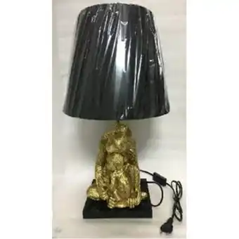 Lampe à poser animal singe calin doré