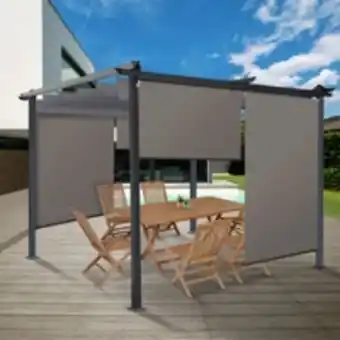 E.Leclerc Brico Idmarket lot de 2 stores enrouleurs l.124 x h. 225 cm pour pergola taupe offre