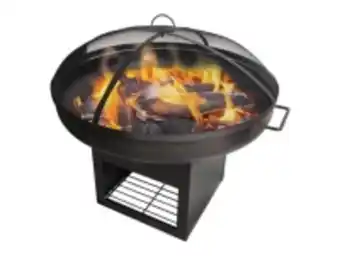 E.Leclerc Brico Brasero de jardin en acier avec couvercle et rangement offre