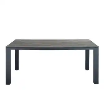 Table de jardin en aluminium gris 6 personnes
