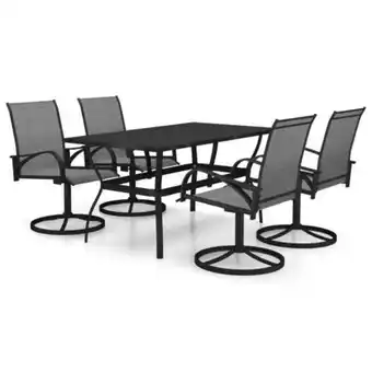 Ensemble Ă dĂźner de jardin 5 pcs textilĂšne et acier