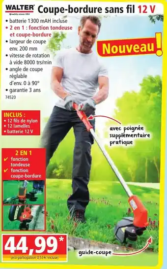 Norma WALTER Coupe-bordure sans fil 12 V offre