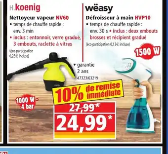 Norma Nettoyeur vapeur NV60 • temps de chauffe rapide : env. 3 min offre