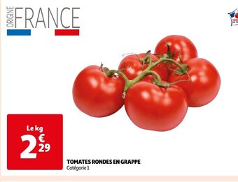 Auchan TOMATES RONDES EN GRAPPE Catégorie 1 offre
