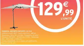 Intermarché PARASOL DEPORTE ROTATIF 2 X 3 M offre