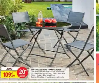 Intermarché SET 5 PIECES ROND TRANSPARENCE offre
