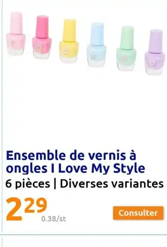 Action Ensemble de vernis à ongles I Love My Style 6 pièces | Diverses variantes offre