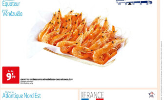 Auchan Supermarché CREVETTES ENTIÈRES CUITES RÉFRIGÉRÉES OU CRUES DÉCONGELÉES(¹) offre