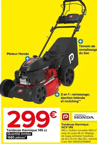 Honda tondeuse thermique gcv 145