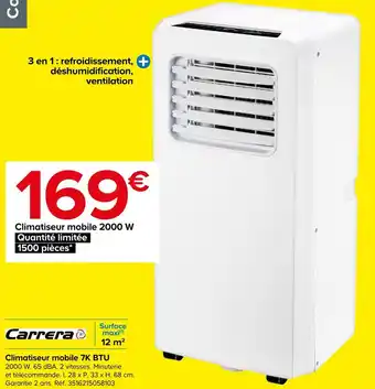 Castorama Carrera climatiseur mobile 7k btu offre