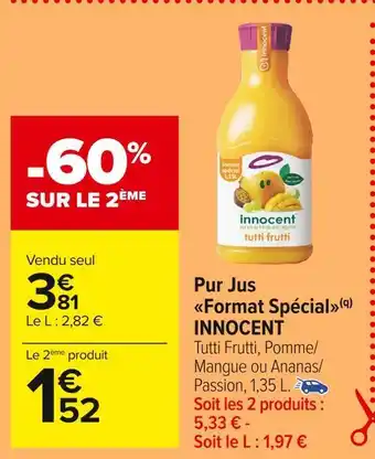 Carrefour Market Innocent pur jus format spécial offre