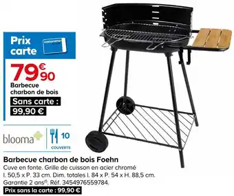 Castorama Blooma barbecue charbon de bois foehn offre
