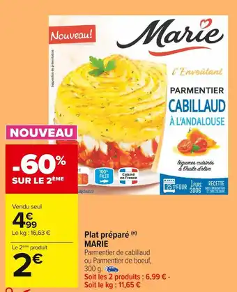 Carrefour Market Marie plat préparé offre