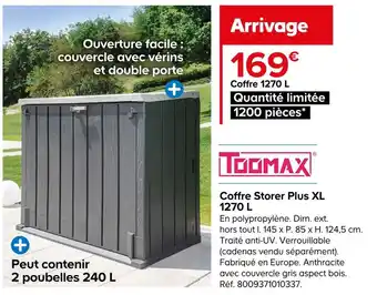 Castorama Toomax coffre storer plus xl 1270 l offre