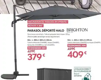 Truffaut Brighton parasol déporté halo offre
