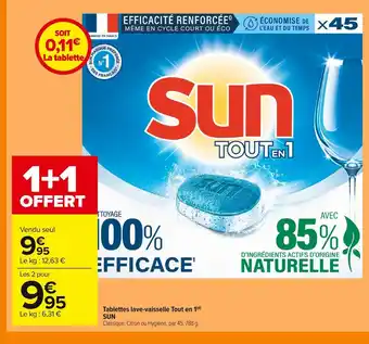 Carrefour Market Sun tablettes lave-vaisselle tout en 1 offre