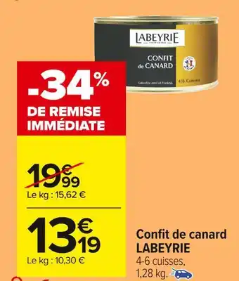 Carrefour Market Labeyrie confit de canard offre