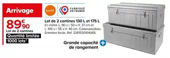 Castorama Snor lot de 2 cantines 130 l et 175 l offre