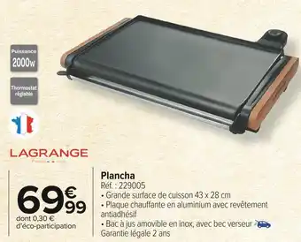Carrefour Market Lagrange plancha offre