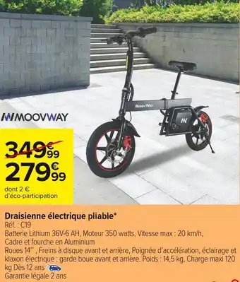 Carrefour Market Draisienne électrique pliable* offre
