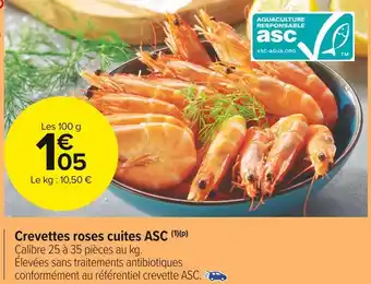 Carrefour Market Crevettes roses cuites asc offre