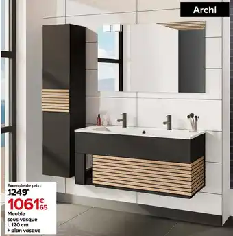 Castorama Meuble sous-vasque l. 120 cm + plan vasque offre