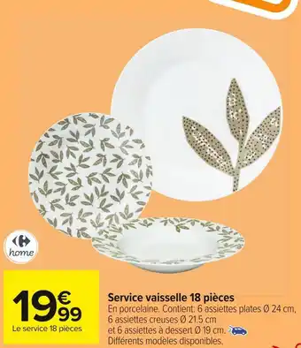 Carrefour Market Carrefour home service vaisselle 18 pièces offre